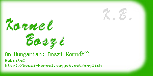 kornel boszi business card